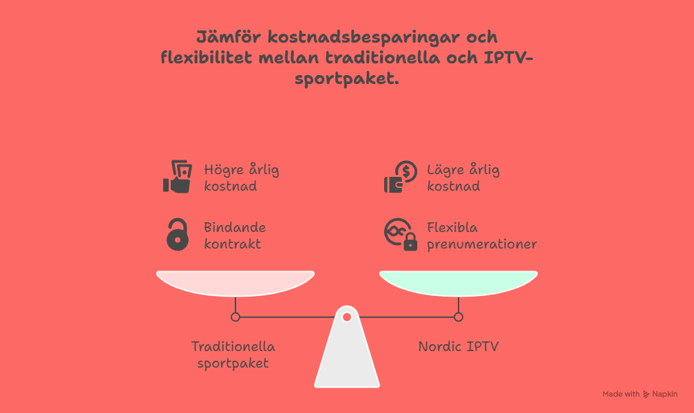 Traditionella sportpaket vs Nordic IPTV jämförelse kostnadsbesparingar flexibilitet