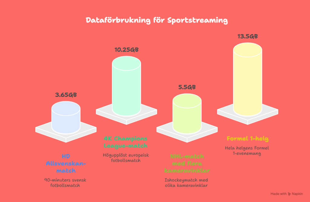 IPTV sport dataförbrukning - Allsvenskan Champions League NHL Formel 1